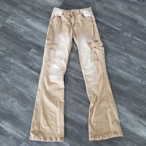 Nude Distressed Tiger Mist Cargo Jean